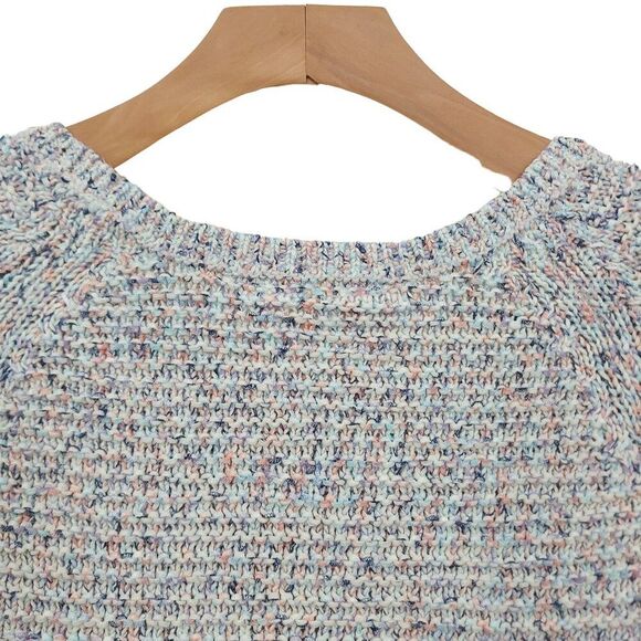 Gap Kids Pullover Sweater Girls Medium Gray Knitted Raglan Sleeve Cotton Blend - Picture 7 of 10